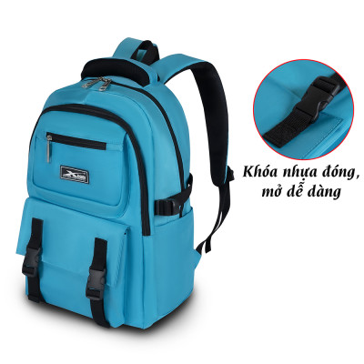 Balo trung học nhiều ngăn tiện lợi Xbags Sea ​​Blue Xb 3201