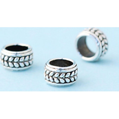 Combo 6 cái charm bạc chặn hạt họa tiết bông lúa - Ngọc Quý Gemstones