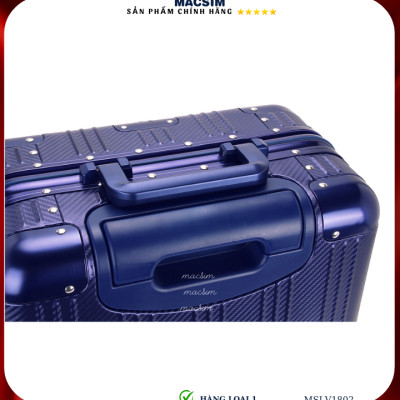 Vali hợp kim nhôm cao cấp Macsim MSLV1802 cỡ 20 inches màu xanh blue hàng loại 1