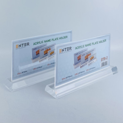 Kệ mica 2 mặt Enter E17B LR 12x26cm, đế mica 5.5x29cm dày 20mm vát 4 cạnh