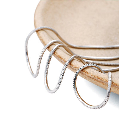 Dây Chuyền Nam Bạc Nguyên Chất S99 Kiểu Sợi Dây Mì Bền Đẹp Dài 55cm-56cm DBN069 Bạc Hiểu Minh