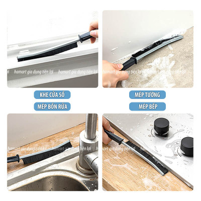 Bàn Chải Chà Khe Rãnh Chổi Cọ Viền Bếp Mép Bồn Rửa Chén Vệ Sinh Góc Tường Vòi Inox Có Lỗ Treo