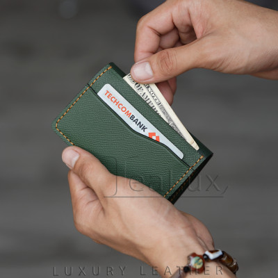 Ví Đựng Thẻ Nam Nữ Da Epsom Handmade Lealux Mini Epsom Wallet 1