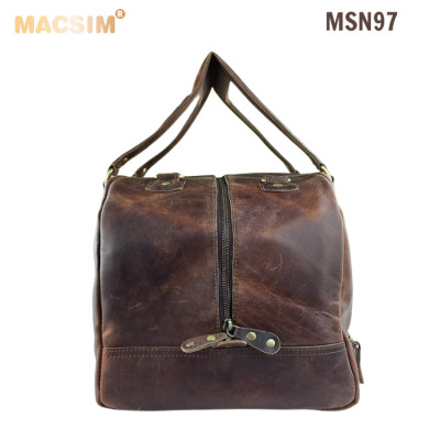 [Túi Da Thật Du Lịch Macsim MSN97 màu nâu – Da Bò Nguyên Miếng | Cổ Điển – Thủ Công – Chính Hãng]