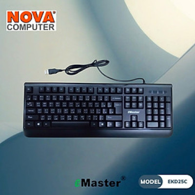 Bàn phím có dây Tiếng Hoa eMaster EKD25C - Hàng chính hãng