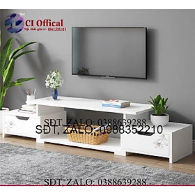 Kệ tivi tùy chỉnh kích thước A1970 (90-120)*27*32cm, Gỗ MDF 12mm phủ melamine chống thấm