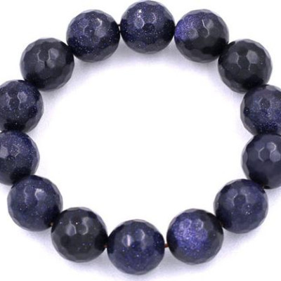 Vòng chuỗi đeo tay Đá Lam Sa Cắt Giác 14 ly 14 hạt - hợp mệnh Mộc, mệnh Thủy