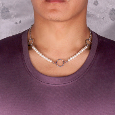 Dây chuyền vòng cổ mix ngọc trai titan độc lạ mắt