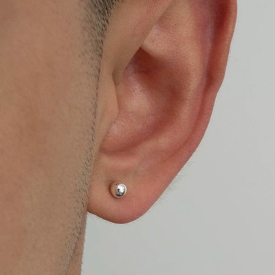 Khuyên Tai Bạc Ta Tròn Chốt Bấm Cá Tính Bạc Hiểu Minh HT385