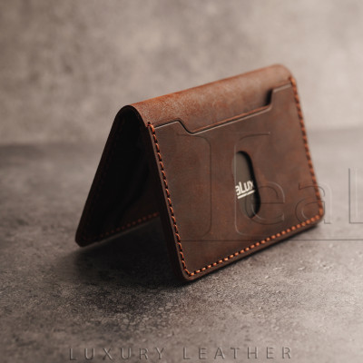 Ví Da Nam Nữ Đựng Thẻ LEALUX Mini Handmade 1