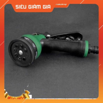 Vòi xịt rửa xe,Vòi phun nước tưới cây tăng áp thông minh 8 chế độ 815498 (cút đồng,nối đồng - dây vàng)