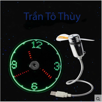 Quạt mini Cầm Tay dc 5v Bằng Kim Loại Hiển Thị Đồng Hồ Đèn led Hiển Thị Thời Gian Thực