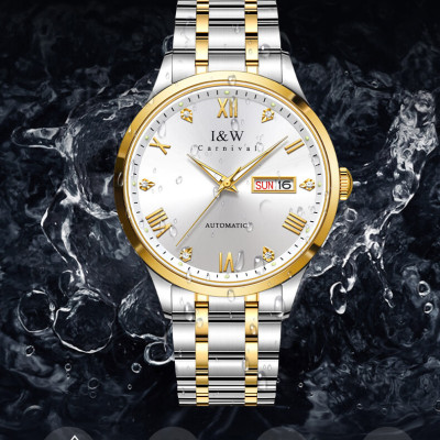 Đồng hồ nam chính hãng IW CARNIVAL IW679G-1 Kính sapphire ,chống xước ,Chống nước 30m ,Bảo hành 24 tháng,Máy cơ (Automatic),dây kim loại thép không gỉ 316L, thiết kế đơn giản dễ đeo