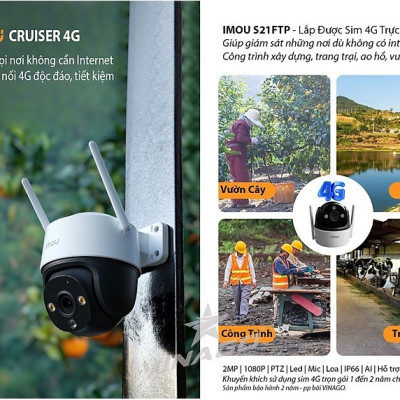 Camera Wifi imou Cruiser S21FTP dùng sim 4G - Hàng chính hãng
