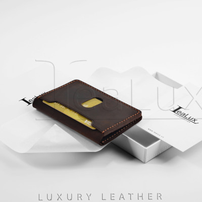 Ví Da Nam Nữ Đựng Thẻ LEALUX Mini Handmade 1