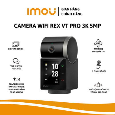 Camera Wifi Trong Nhà IMOU Rex VT Pro 3K S2VBP Pin Sạc Xoay 360, Gọi Video 2 Chiều - TRANGIATELECOM Hàng nhập khẩu