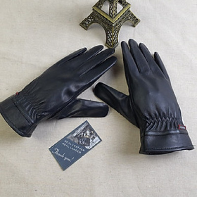 [Da thật] Găng tay nam da cừu cảm ứng điện thoại GL103, găng tay da thật cao cấp - 100% da thật, BH 3 năm