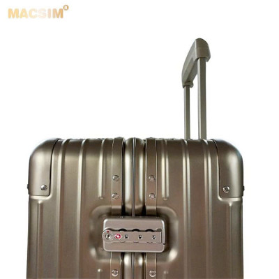Vali hợp kim nhôm nguyên khối MS1104 nhãn hiệu Macsim cao cấp màu ti-gold , màu đen  cỡ 26 inches