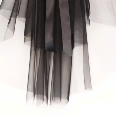 Voan (lúp) Cô dâu và Dạ hội, đi tiệc, sự kiện màu đen đính nơ ruy băng MS: 45533