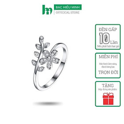 Nhẫn Nữ Bạc - Hoa Xinh - Bảo Hành Vĩnh Viễn ( Hàng Chính Hãng ) Bạc Hiểu Minh NU378