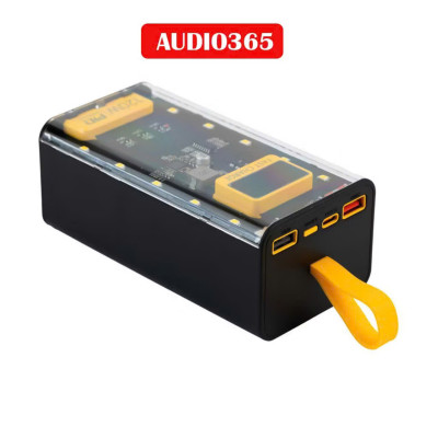 Pin Sạc Dự Phòng 50000mah Tặng cáp sạc nhanh PD 22.5w Trong Suốt Có đồng hồ Hiển Thị Thông Số Sạc Hàng Nhập Khẩu