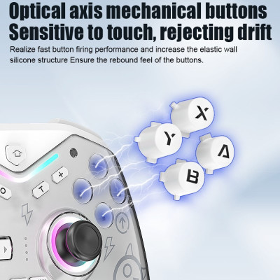 Gamepad tay game Không dây Bluetooth CM619 led RGB cho máy tính, laptop, smartphone, máy tính bảng, máy game hàng nhập khẩu