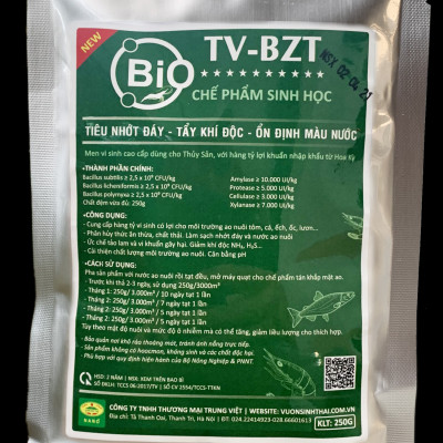 VƯỜN SINH THÁI - Chế phẩm vi sinh hồ cá, tôm BZT. Xử lý nước, làm sạch nhớt đáy ao. Ức chế tảo lam, khí độc. Hàng tỷ bào tử hữu hiệu từ HOA KỲ