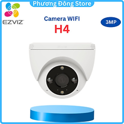 Camera Wifi Ezviz Dome H4 3MP 2K đàm thoại 2 chiều, ghi hình màu ban đêm - hàng chính hãng