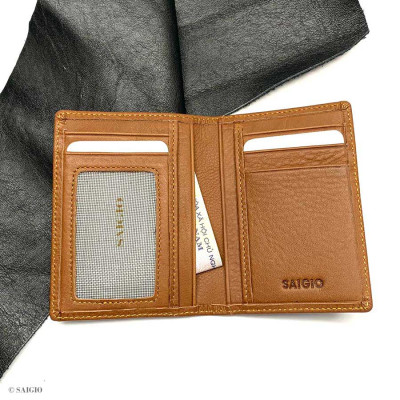Ví Đựng Thẻ ATM Mini, Da Bò Mềm Mại GENTLE, Da Thật 100%, Thiết Kế Hiện Đại, Nhiều Ngăn Tiện Dụng, Đựng Thẻ Ngân Hàng, Danh Thiếp, Căn Cước, Hình Lưu Niệm, Dáng Đứng - Gập 2 - Hàng Chính Hãng SAIGIO