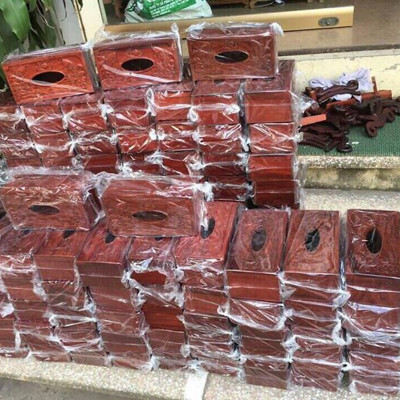 Hộp Đựng Giấy Ăn Gỗ Hương Trạm Khắc Tinh Sảo - Mian .vn ( hình thật )