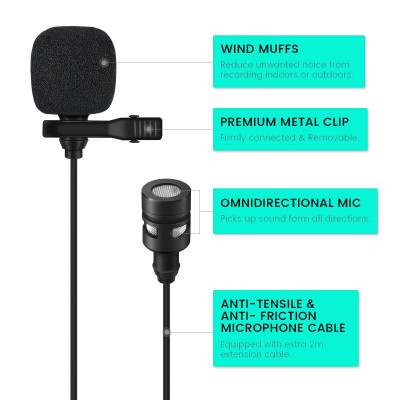 SOAIY Microphone Cài Áo Lavalier Chuyên nghiệp KFW SK200 Cao Cấp - Hàng Nhập Khẩu
