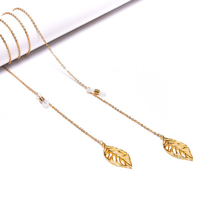Dây đeo kính glasses chain chiếc lá phong cách retro cá tính tua rua titan dây chuyền đeo mắt kính unisex cá tính