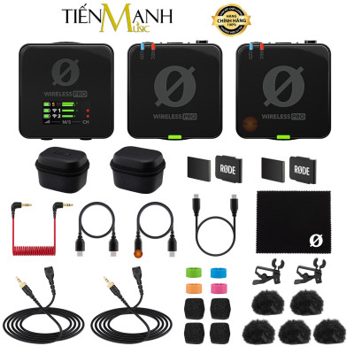 Micro Rode Wireless Pro 2 Phát 1 Thu - Mic Không Dây Thu Âm Livestream, Phỏng vấn Ngoài Trời Microphonen Hàng Chính Hãng