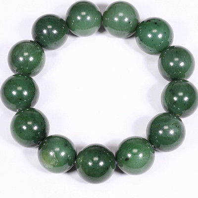 Vòng tay nam đá ngọc bích AAA hạt đá 17mm mệnh hỏa, mộc - Ngọc Quý Gemstones