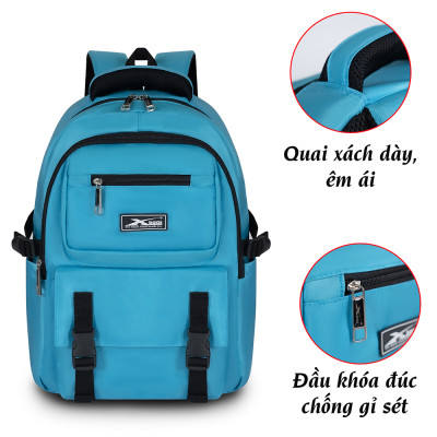 Balo trung học nhiều ngăn tiện lợi Xbags Sea ​​Blue Xb 3201