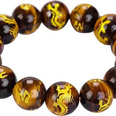 Vòng Tay Nam Đá Mắt Hổ Chạm Rồng V47