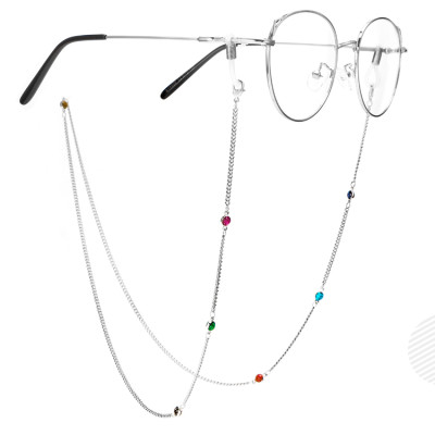 Dây đeo kính mix hạt đá nhỏ phụ kiện thời trang cá tính unisex phong cách Âu Mỹ