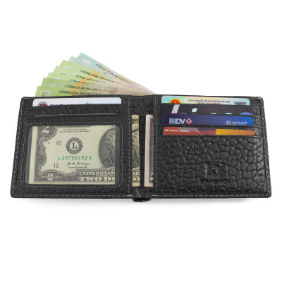 Ví Da Nam, Bóp Da Nam Kim Bảo H75 Da Bò Màu Đen, Nâu, Bò