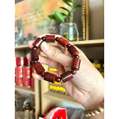 Vòng gỗ cao cấp tử đàn ấn kim sa nhiều sao size 12li - phong thuỷ may mắn