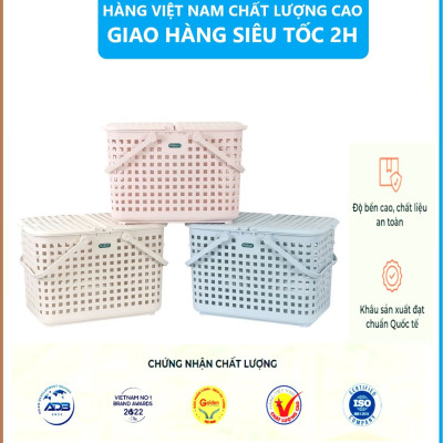 Làn nắp Hokori Việt Nhật , Làn đi sinh đựng đồ mẹ và bé , giỏ xách đi siêu thị đựng đồ siêu to - Hàng Việt Nam