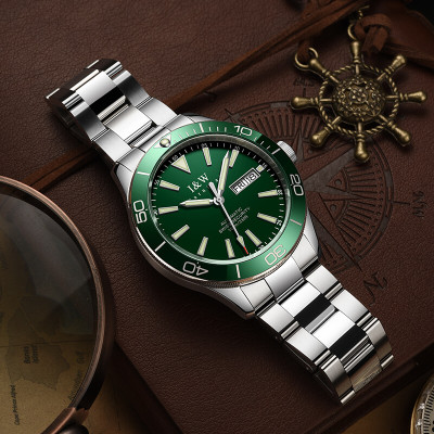 Đồng hồ nam chính hãng IW CARNIVAL IW533G-1 Kính sapphire ,chống xước ,Chống nước 100m ,Bảo hành 24 tháng,Máy cơ (Automatic),dây kim loại thép không gỉ 316L, mặt xanh thiết kế đơn giản dễ đeo 