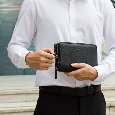 Ví Da Nam cầm tay Gianni Conti Italy VP0202BLA - Đen 