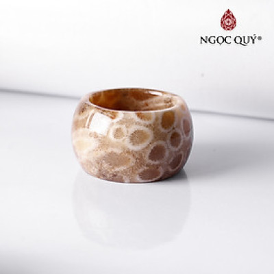 Nhẫn đá san hô hóa thạch mệnh thủy kim - Ngọc Quý Gemstones