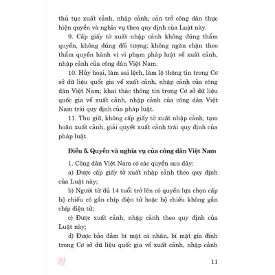 Sách - Luật Xuất Cảnh, Nhập Cảnh Của Công Dân Việt Nam (Hiện Hành) (Sửa Đổi, Bổ Sung Năm 2023) - NXB Chính Trị Quốc Gia