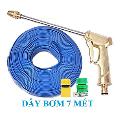Bộ dây vòi xịt nước rửa xe, tưới cây . tăng áp 3 lần, loại 7m, 10m 206701-3 đầu đồng,cút,+ tặng khăn phượt