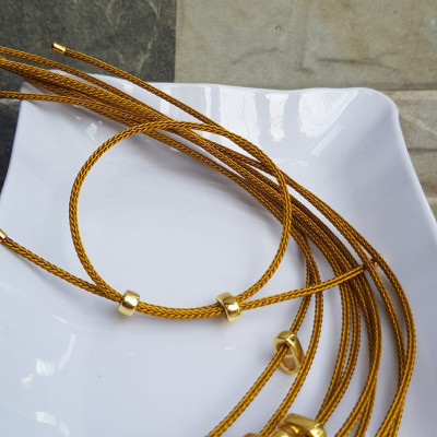 Dây thun VÀNG dẻo 2mm phối vòng tay Charm hạt đá hạt lu thống Size dây đỏ 2mm Nữ đã có hạt lu thống thì đây chính là sợi dây thun VÀNG phối với hạt lu thống đeo xinh ạ