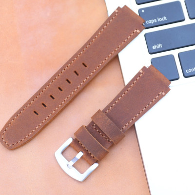 Dây da 2 lớp thay thế dành cho đồng hồ Casio AE1200 da bò sáp handmade