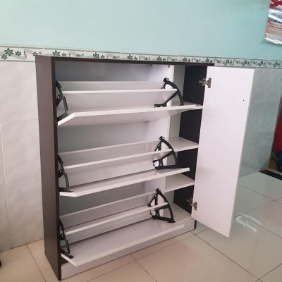 TỦ GIÀY GỖ THÔNG MINH 3 CÁNH CÓ NGĂN PHỤ TG01 