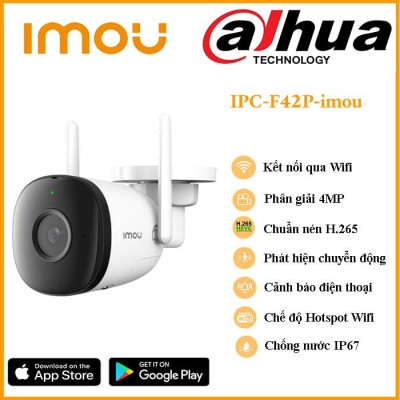 Camera IP Wifi Ngoài Trời Imou F22P Bullet 2C Full HD 1080P Tặng Phíc Cắm Âm - Hàng Chính Hãng