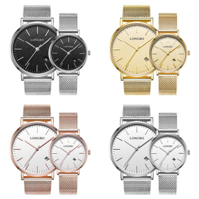 Đồng hồ LONGBO Thời trang Phong cách hiện đại Thắt lưng hợp kim lưới nam & nữ 